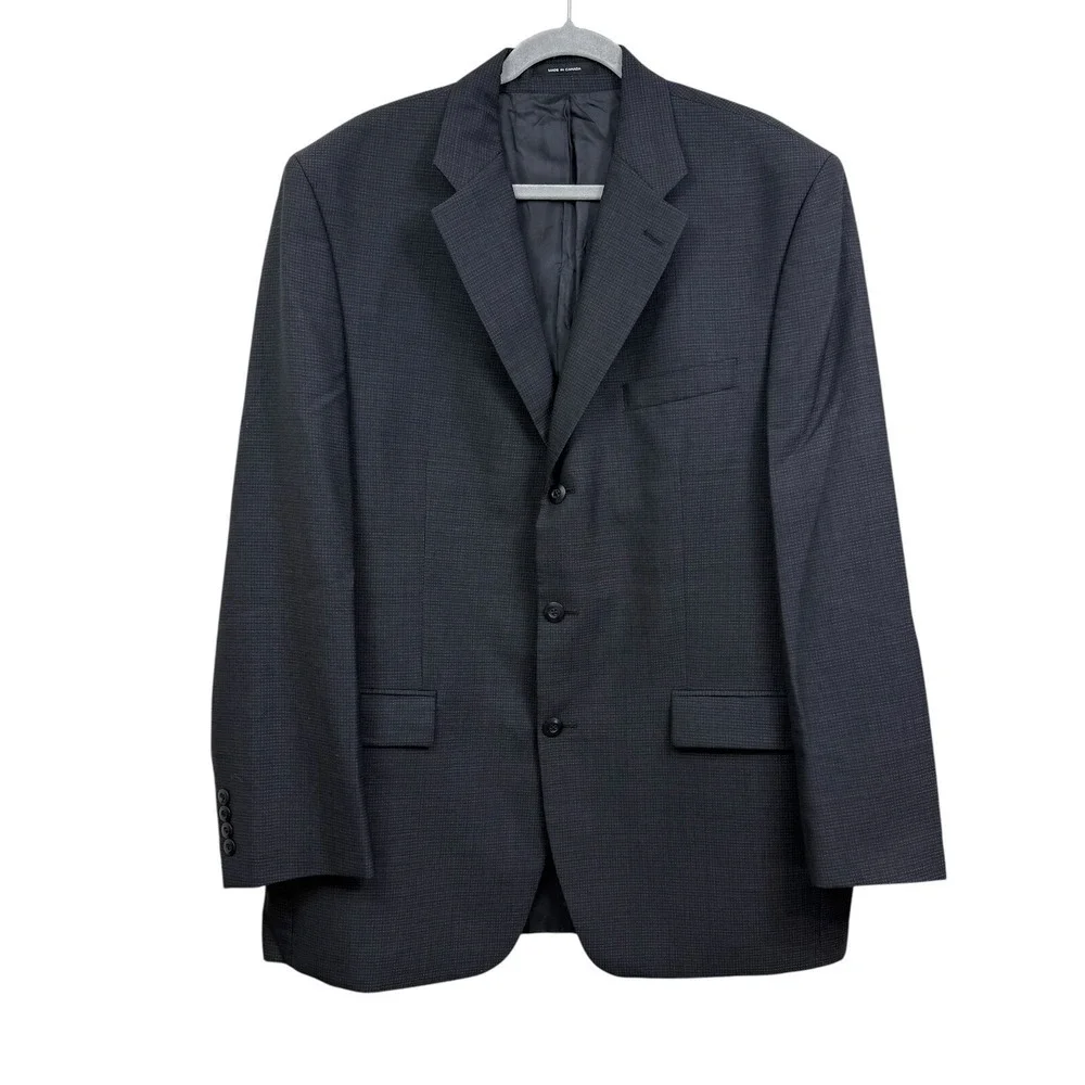 Polo University Mens Ralph Lauren Blazer Suit Jacket Wool 3 Button Gray Sz 44L